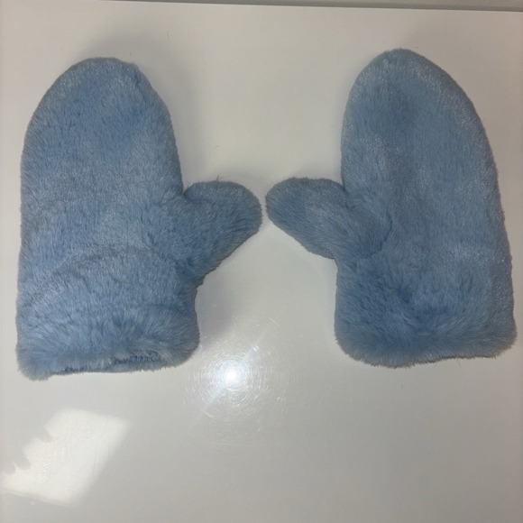 The Unbranded Brand Accessories - Blue‎ Faux Fur mittens Women's Gloves Sz Small luxury gift winter mittens Fluffy
